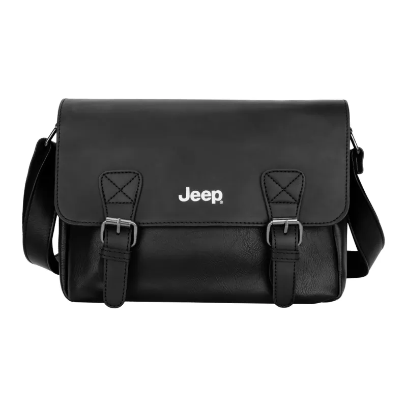 Jeep PU Large Capacity Travel Messenger Bag, Shoulder Bag, Crossbody Bag Regular Unisex Black/Coffee/Earth Yellow-0