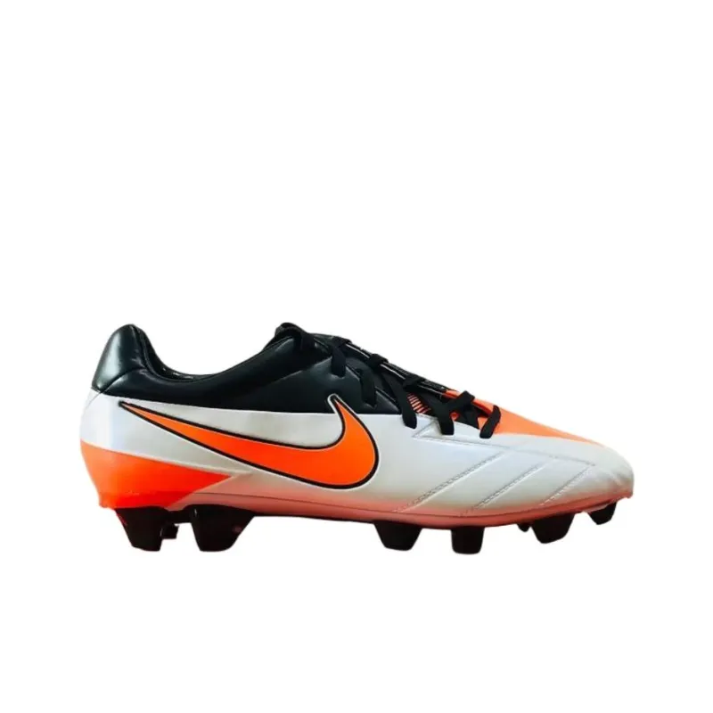 Nike Total 90 Anti Slip Wear Resistant Soccer Shoes Unisex Black White Orange-1