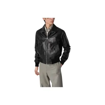 Bottega Veneta SS25 Leather Jacket Men's Black