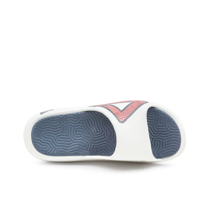 PEAK Tai Ji1.0 Quiet Slip Resistant Abrasion Resistant Slide Slippers Unisex Ecru Marine Blue-3