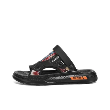 Shiozawa Beach Sandals Men Black Khaki