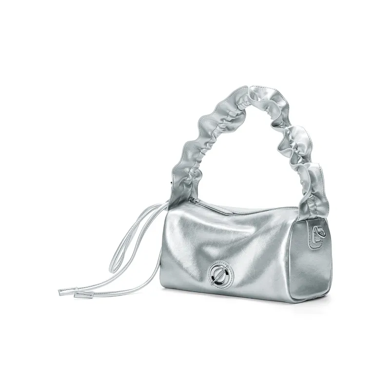 JELLYTOYBOY Cow Leather Cloud Cluster Lunch Box Bag One Shoulder Crossbody/Handbag Regular Women's Silver/Pink-2