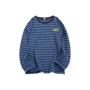 ZYKY T Shirts Unisex Blue Black Stripes