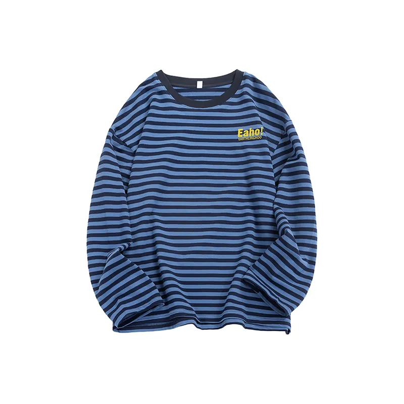 ZYKY T Shirts Unisex Blue Black Stripes-0