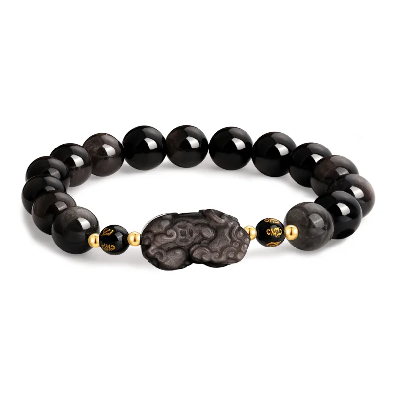 Lao Feng Xiang Processing Obsidian Bracelets Unisex-0