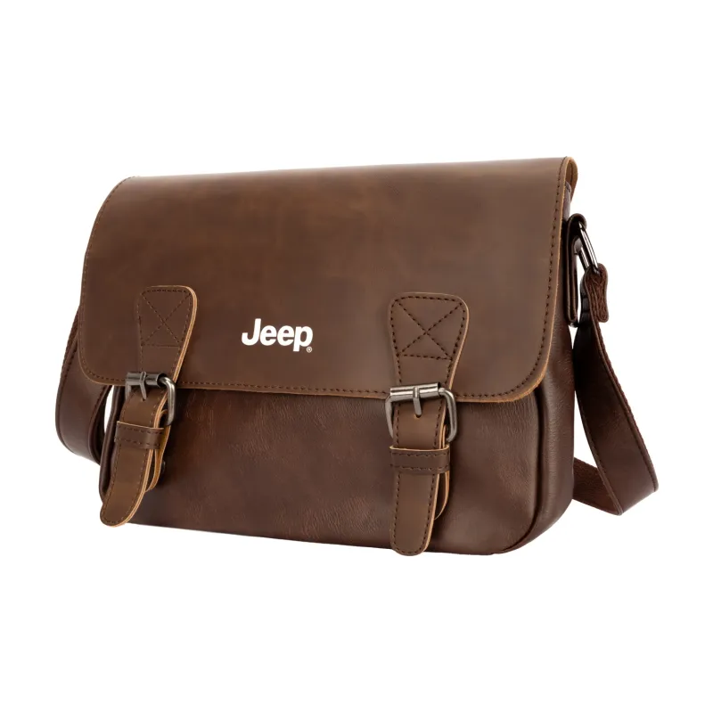 Jeep PU Large Capacity Travel Messenger Bag, Shoulder Bag, Crossbody Bag Regular Unisex Black/Coffee/Earth Yellow-4