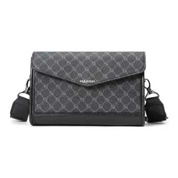 Mulinsen PU Shoulder Bag Men's Pattern Black