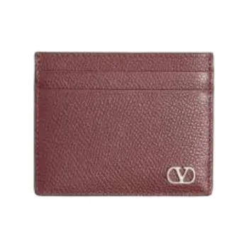 Valentino GARAVANIVlogo Calfskin Card Holder Men's Brown