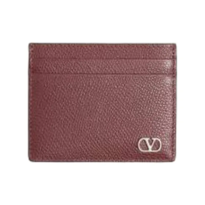 Valentino GARAVANIVlogo Calfskin Card Holder Men's Brown-0