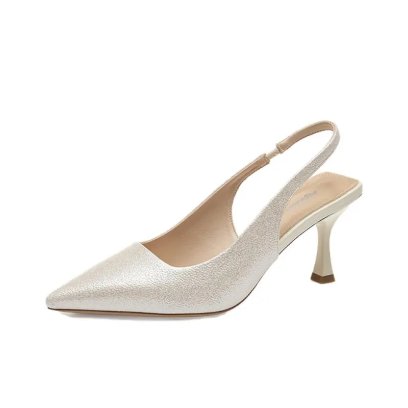 AGSDON Slim Heel High Heels 8cm Women's Pearlescent Color-1
