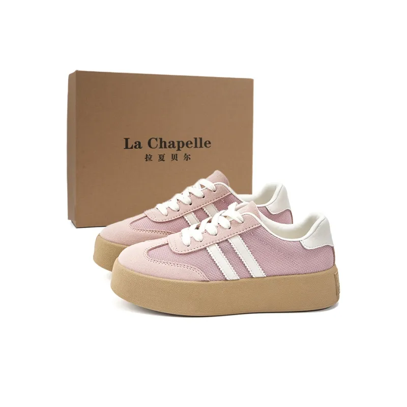 La Chapelle Abrasion Resistant Low Top Skateboard Shoes Women's Pink-0