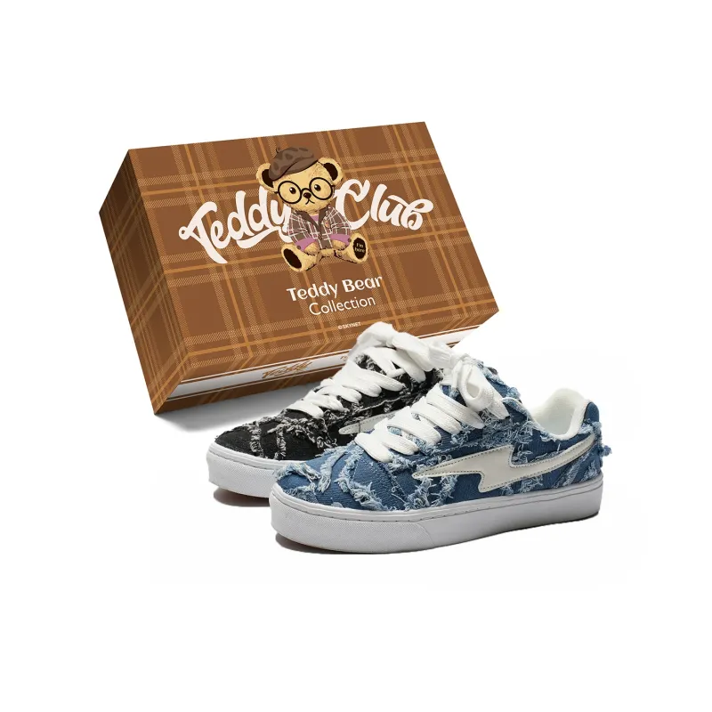 Teddy Bear Collection Coverage Slip Resistant And Abrasion Resistant Low Top Skateboard Shoes Unisex-11
