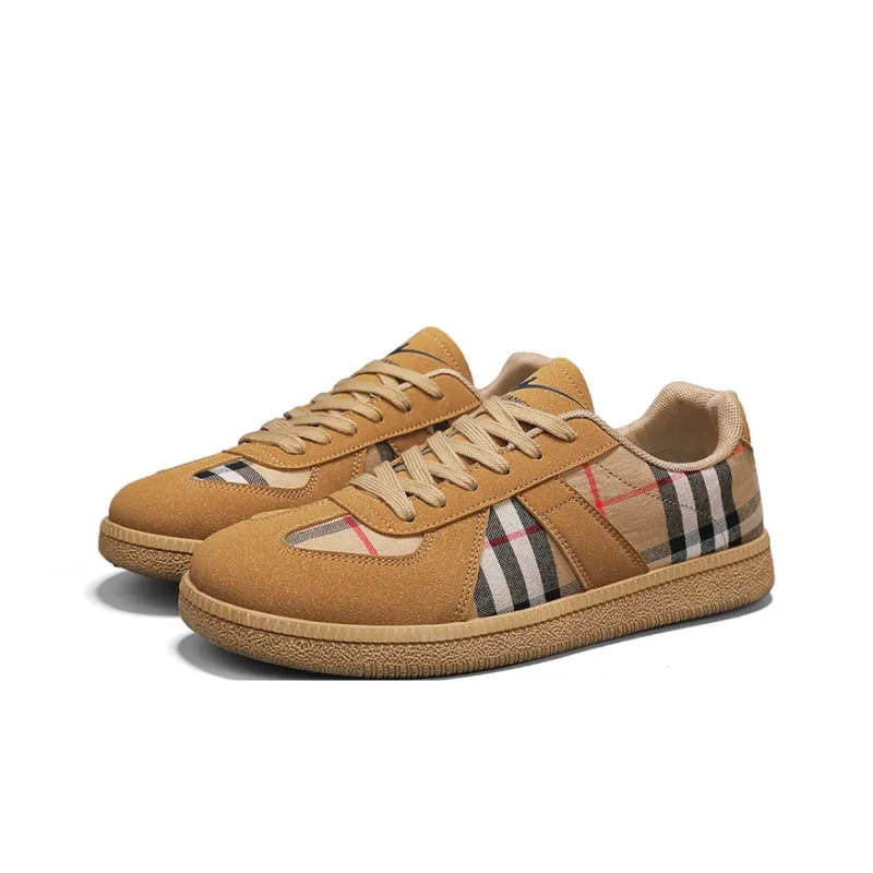 Binary Slip Resistant Lightweight Abrasion Resistant Low Top Casual Shoes Men's Khaki-3