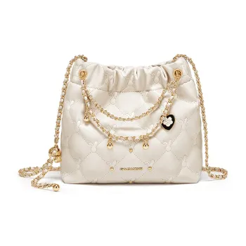CNOLES Synthetic Leather Hobo Bag, Underarm Shoulder Bag Regular Women's Cream White