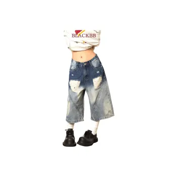 KIRHNE Denim Shorts Unisex Blue