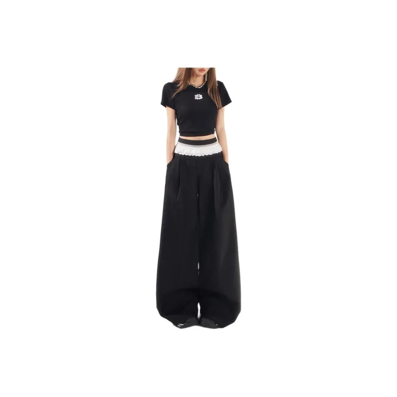 YINLEI Casual Pants Women's Black-0