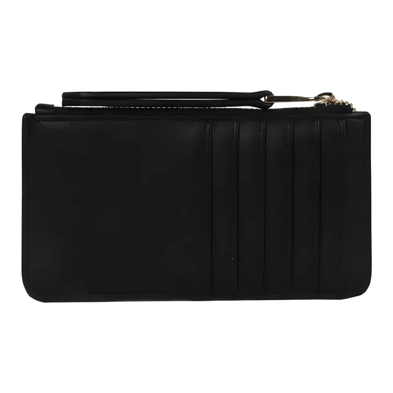 VERSACE JEANS COUTURE Stitched Leather Clutches Wallets Card Holders Women's Black-1