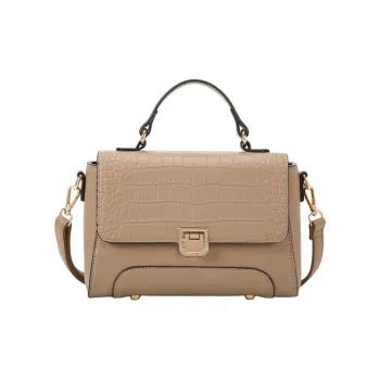 PAYOT Synthetic Leather Shoulder Bag, Crossbody Bag, Handbag Regular Women's Khaki/Red