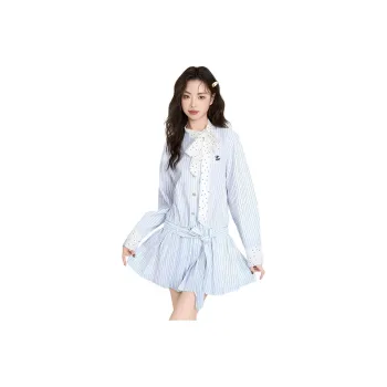 Flowers In Water Long Sleeved Dress Women's