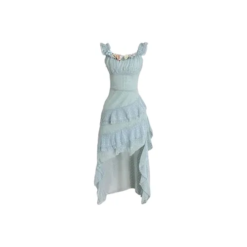 DOSOHEB Slip Dresses Women's Blue