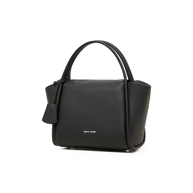 PIERRE CARDIN Cow Leather Shoulder Bag, Crossbody Bag, Handbag Regular Women's Black/Beige/Elephant Gray-6