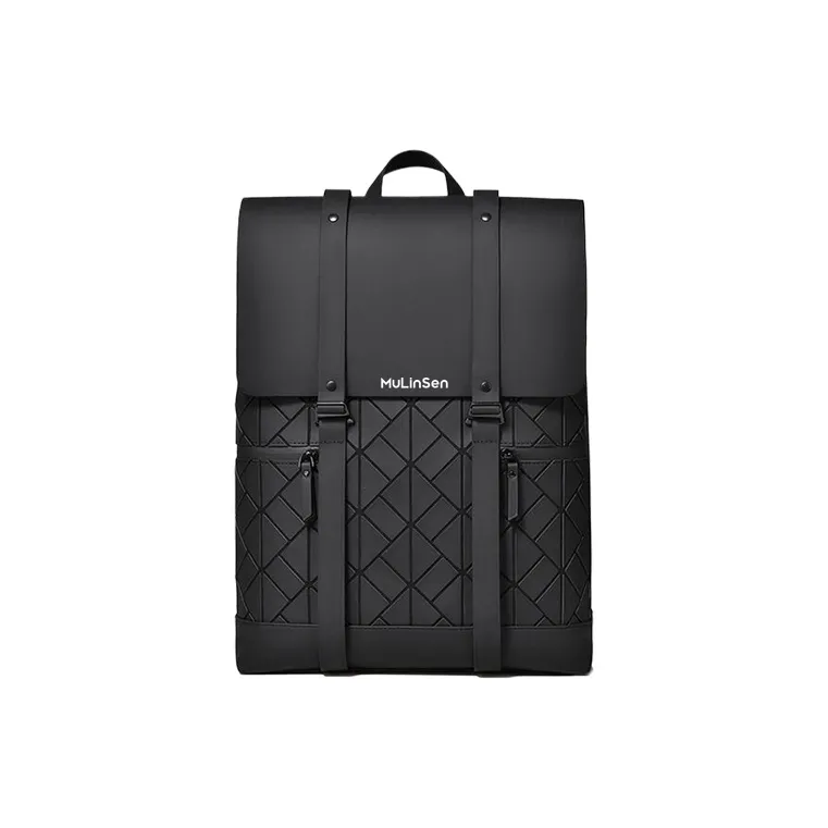 Mulinsen PU Backpack Handbag Regular Unisex Black/Gray/Dazzling Color-0