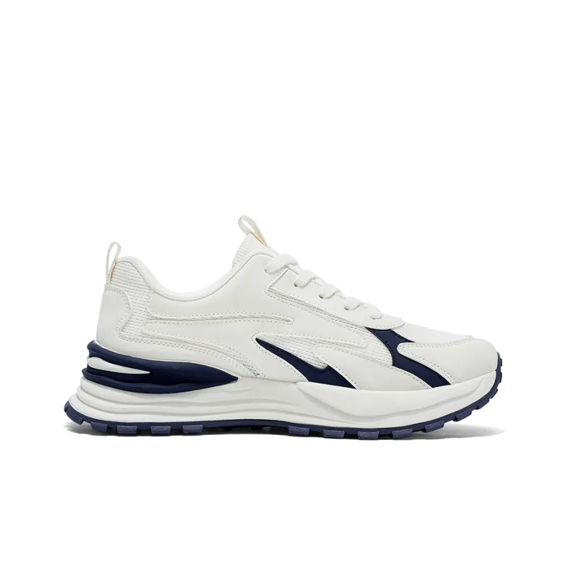Binary Cushioning And Breathable Low Top Casual Shoes Men's Beige Blue-1