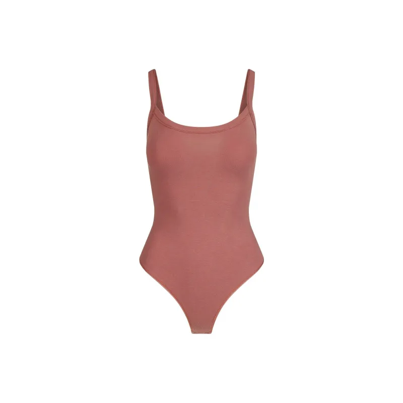 SKIMS COTTON JERSEY SCOOP NECK BODYSUIT Jumpsuit Women's-0