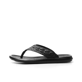Dunnu Rubber Sole Flip Flops Men's Black