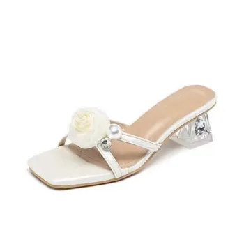 Puppytown Block Heel High Heels Women's Beige