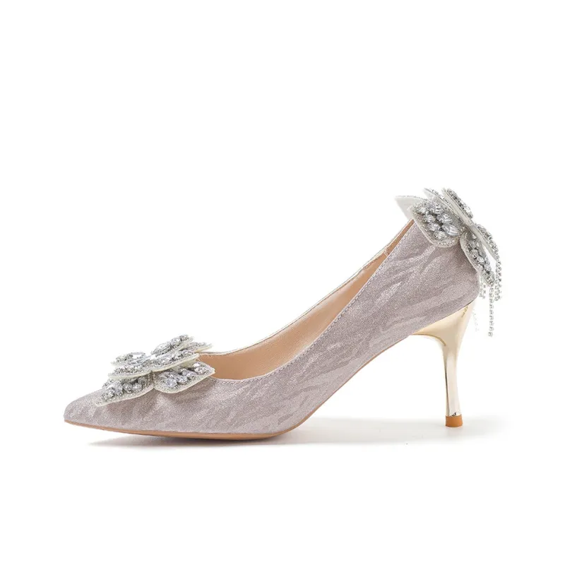 A Poinsettia Princess Slim Heel High Heels Women's-5