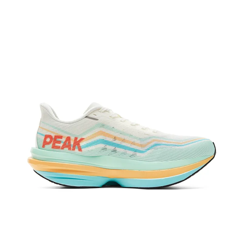 PEAK Cushioning Rebound Abrasion Resistant Breathable Slip Resistant Low Top Running Shoes Men's White Orange Green-1