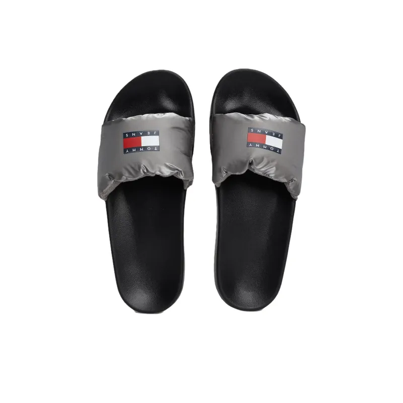 Tommy Hilfiger Slide Slippers Women's Silver Gray-3