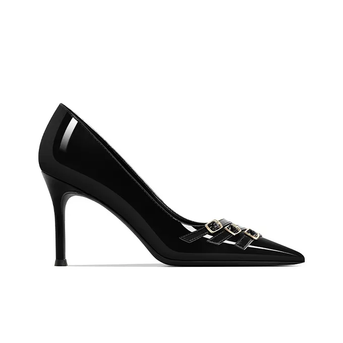 GOSO Slim Heel High Heels Women's Black-3