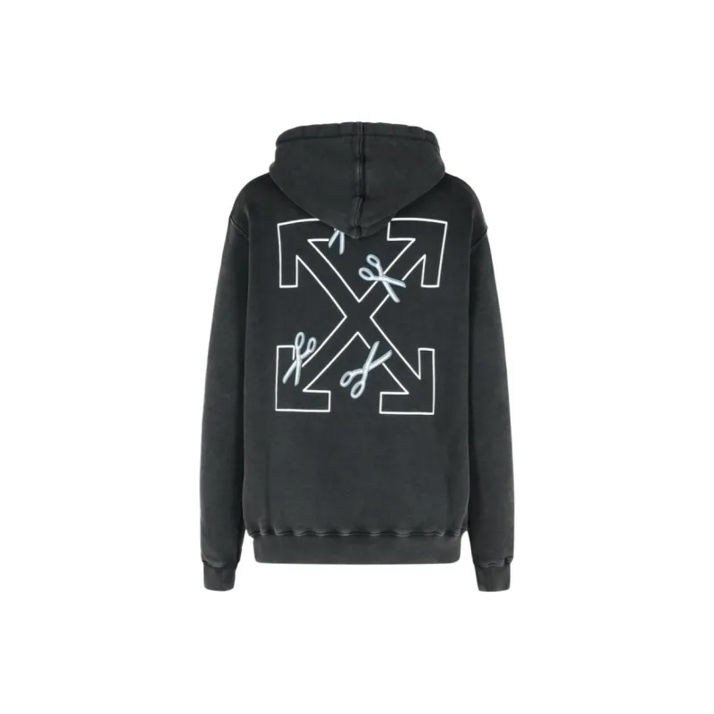 OFF WHITE Logo Embroidered Drawstring Hoodie-1