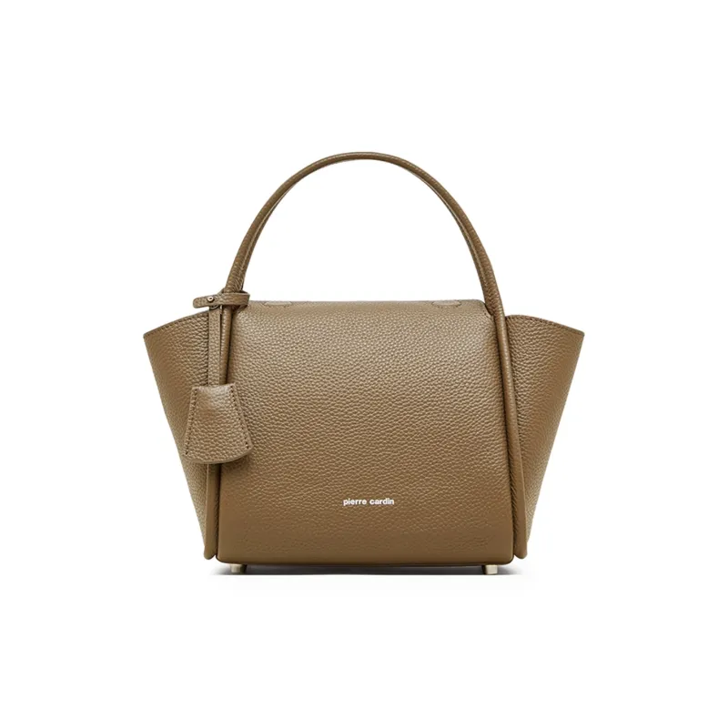 PIERRE CARDIN Cow Leather Shoulder Bag, Crossbody Bag, Handbag Regular Women's Black/Beige/Elephant Gray-8