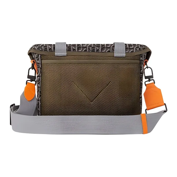 KENZO Fabric Messenger Bag Shoulder Bag Crossbody Bag Women's Gray & Orange-1