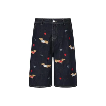 YINLEI Denim Shorts Men Vintage Blue