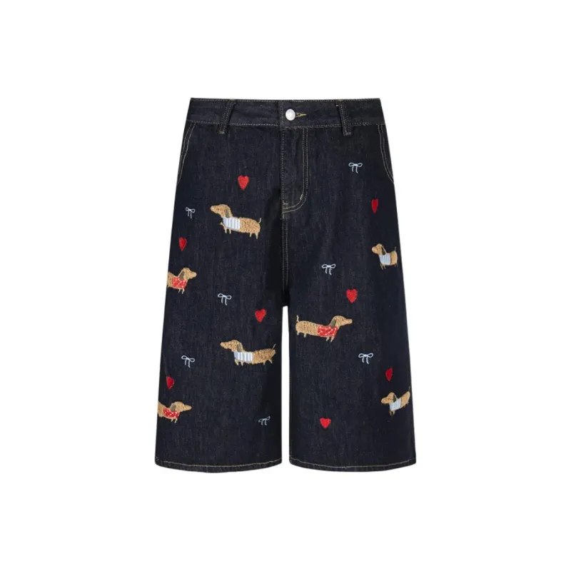 YINLEI Denim Shorts Men Vintage Blue-0
