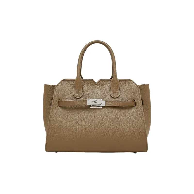 PIERRE CARDIN Cow Leather Shoulder Bag, Handbag Tubas Women's Black/Elephant Grey/Beige-10