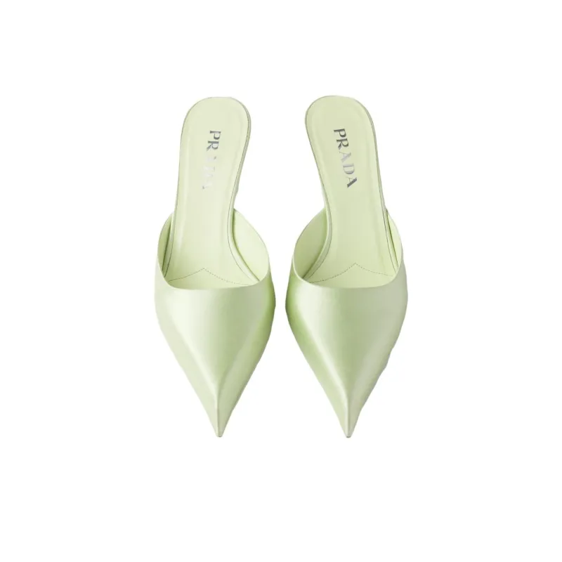 PRADA Closed Toe Slippers 5.5cm Women's Green-3
