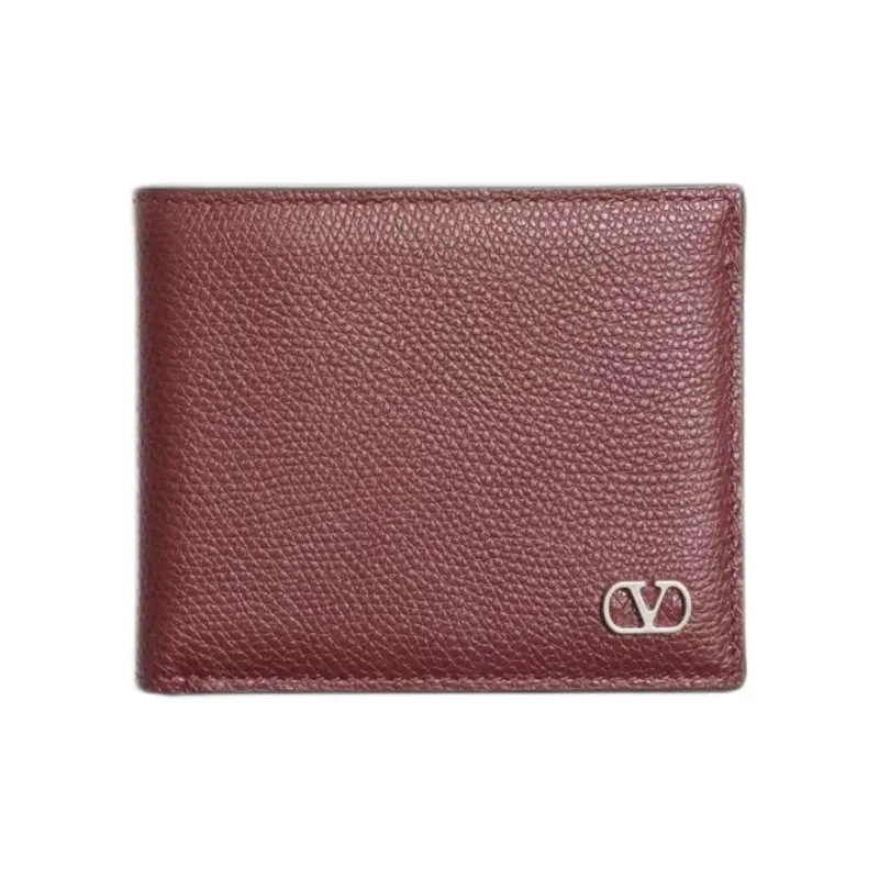 Valentino GARAVANI Grain Calfskin Wallet Unisex Rosewood Color-0