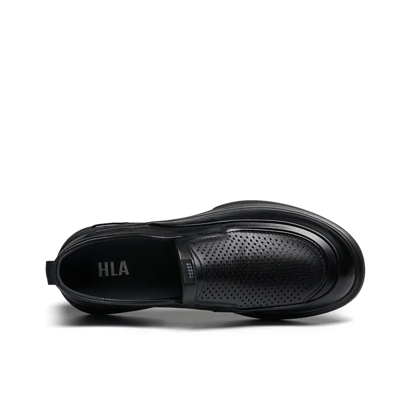 HLA Men's Casual Shoes Men Low Top Black-2