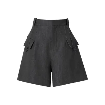 SOON FLOWER Casual Shorts Women's Black Gray