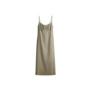 H&M Slip Dresses Women's Khaki Green