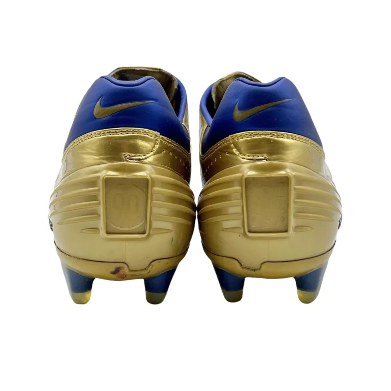Nike T90 FG Rubber Long Studs Anti Slip Wear Resistant Soccer Shoes Unisex Gold-3