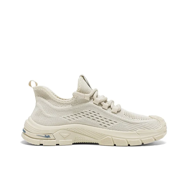 Binary Shock Absorbers With Slip Resistant Features Low Top Casual Shoes Men's Beige-2