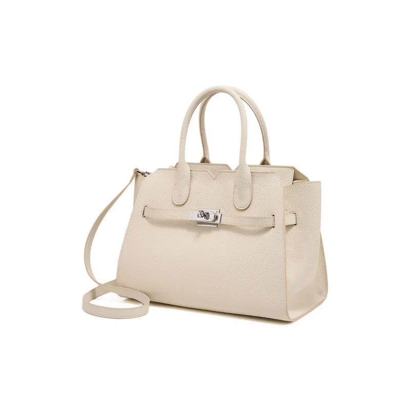 PIERRE CARDIN Cow Leather Shoulder Bag, Handbag Tubas Women's Black/Elephant Grey/Beige-16