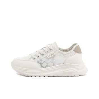 RED DRAGONFLY Abrasion Resistant Height Increasing Low Top Casual Shoes Women's Beige Apricot
