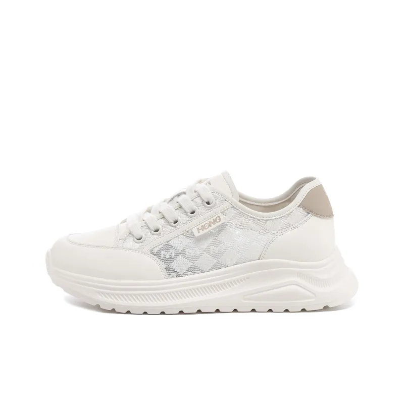 RED DRAGONFLY Abrasion Resistant Height Increasing Low Top Casual Shoes Women's Beige Apricot-0
